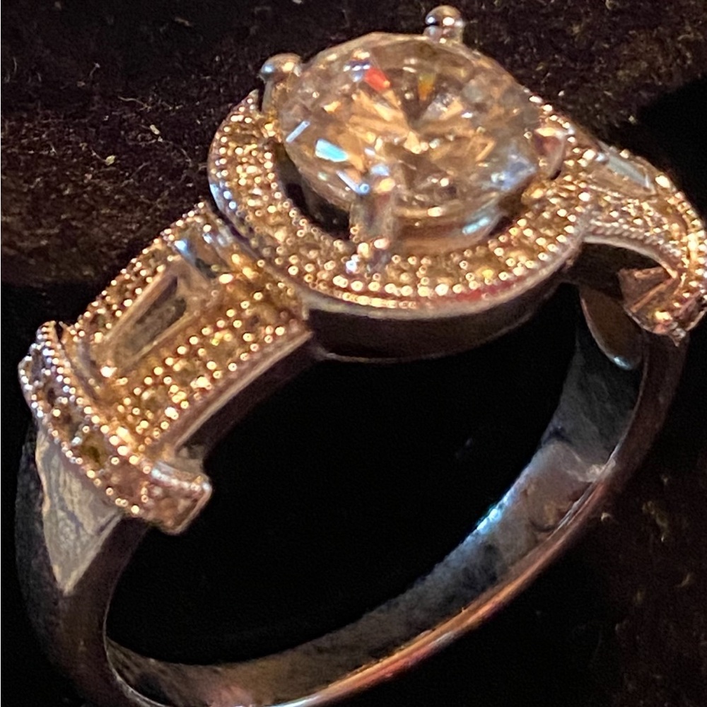 Elegant 925 Silver Adorned CZ 7.5 Ring